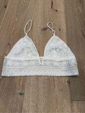 Lace Bralette - White Floral Lace Bralette